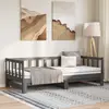 Image de Lit Coulissant Sans Matelas Gris 2x(90x190) Cm Vidaxl