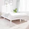Image de Cadre De Lit Sans Matelas Blanc 140x200 Cm Bois Massif Vidaxl