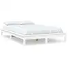 Image de Cadre De Lit Sans Matelas Blanc 140x190 Cm Bois De Pin Massif Vidaxl