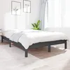 Image de vidaXL Cadre de lit Gris 140x190 cm Bois de pin massif 820588
