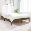 Image de vidaXL Cadre de lit Marron miel 140x190 cm Bois de pin massif 820589