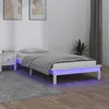 Image de Cadre De Lit À Led Sans Matelas Blanc 100x200 Cm Bois Massif Vidaxl