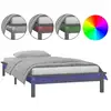 Image de Cadre De Lit À Led Sans Matelas Gris 100x200 Cm Bois Massif Vidaxl