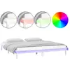 Image de Cadre De Lit À Led Sans Matelas Blanc 160x200 Cm Bois Massif Vidaxl