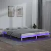 Image de Cadre De Lit À Led Sans Matelas Blanc 200x200 Cm Bois Massif Vidaxl