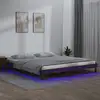 Image de Cadre De Lit À Led Sans Matelas 140x190 Cm Bois Massif Vidaxl