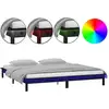 Image de Cadre De Lit À Led Sans Matelas Noir 140x190 Cm Bois Massif Vidaxl