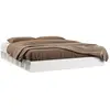 Image de Cadre De Lit Sans Matelas Blanc 140x200 Cm Bois Massif Vidaxl
