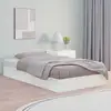 Image de Cadre De Lit Sans Matelas Blanc 140x190 Cm Bois Massif Vidaxl