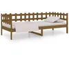 Image de Lit De Jour Sans Matelas Marron Miel 90x200 Cm Bois Pin Massif Vidaxl