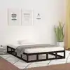 Image de Cadre De Lit Sans Matelas Noir 140x190 Cm Bois Massif Vidaxl