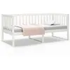 Image de Lit De Jour Sans Matelas Blanc 90x190 Cm Bois De Pin Massif Vidaxl