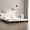 Image de Lit De Palette Sans Matelas Gris Bois Massif Vidaxl