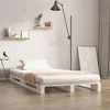 Image de vidaXL Lit de palette Blanc 90x190 cm Bois de pin massif Simple 821423