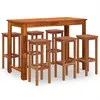 Image de Ensemble De Bar De Jardin 7 Pcs Bois D'acacia Solide Vidaxl