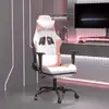 Image de Chaise De Jeu De Massage Avec Repose-pied Blanc Rose Similicuir Vidaxl