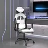 Image de Chaise De Jeu De Massage Avec Repose-pied Blanc&noir Similicuir Vidaxl