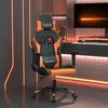 Image de Chaise De Jeu De Massage Noir Et Orange Similicuir Vidaxl