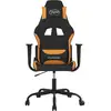 Image de Vidaxl chaise de jeu de massage noir et orange tissu