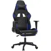 Image de Chaise De Jeu De Massage Et Repose-pied Noir Et Bleu Similicuir Vidaxl