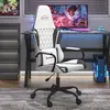 Image de Chaise De Jeu De Massage Blanc Et Noir Similicuir Vidaxl
