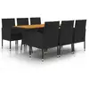 Image de Vidaxl ensemble à manger d'extérieur 7 pcs résine tressée noir