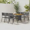 Image de vidaXL Mobilier à Dîner dExtérieur 7 pcs Ensemble de Salle à Manger de Patio Table et Chaises de Repas Jardin Terrasse 3120112
