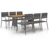 Image de Vidaxl ensemble à manger d'extérieur 7 pcs résine tressée gris
