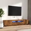 Image de Ensemble De Meubles Tv Avec Lumières Led 2 Pcs Chêne Fumé Vidaxl