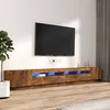 Image de Ensemble De Meubles Tv Avec Lumières Led 3 Pcs Chêne Fumé Vidaxl