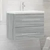 Image de Meuble Lavabo Avec Bassin Intégré Sonoma Gris Bois D'ingénierie Vidaxl