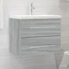 Image de vidaXL Meuble Lavabo avec Bassin Intégré Armoire de Lavabo Rangement Meuble de Salle de Bain Intérieur Sonoma Gris Bois 3120180