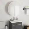 Image de Armoire De Salle De Bain Miroir Rond Et Led Noir 47x47x17,5 Cm Vidaxl