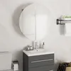 Image de Armoire De Salle De Bain Miroir Rond Et Led Chêne 47x47x17,5 Cm Vidaxl