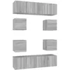 Image de Ensemble De Meubles Tv 8 Pcs Sonoma Gris Bois D'ingénierie Vidaxl