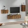Image de Ensemble De Meubles Tv 4 Pcs Chêne Fumé Bois D'ingénierie Vidaxl