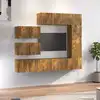 Image de Ensemble De Meubles Tv 8 Pcs Chêne Fumé Bois D'ingénierie Vidaxl