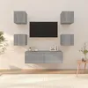 Image de Ensemble De Meubles Tv Muraux Sonoma Gris Bois D'ingénierie Vidaxl