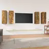 Image de Meubles Tv 4 Pcs Chêne Fumé 30,5x30x90 Cm Bois D'ingénierie Vidaxl