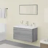 Image de vidaXL Meubles de Salle de Bain Meuble sous Évier Miroir Armoire de Lavabo Armoire de Rangement Intérieur Sonoma Gris Bois 3120349