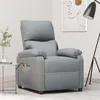 Image de Fauteuil De Massage Gris Clair Tissu Vidaxl