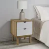 Image de vidaXL Table de chevet OTTA marron et blanc 45x39x57cm bois pin massif 348578