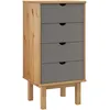 Image de Commode Otta Marron Et Gris 45x39x90 Cm Bois De Pin Massif Vidaxl