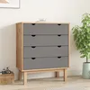 Image de vidaXL Commode OTTA Marron et gris 765x395x90 cm Bois de pin massif 348583