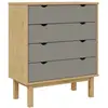 Image de Vidaxl commode otta marron et gris 76,5x39,5x90 cm bois de pin massif