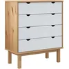 Image de Commode Otta Marron Et Blanc 76,5x39,5x90 Cm Bois De Pin Massif Vidaxl