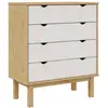Image de Vidaxl commode otta marron et blanc 76,5x39,5x90 cm bois de pin massif