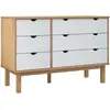 Image de Commode Otta Marron Et Blanc 111x43x73,5 Cm Bois De Pin Massif Vidaxl