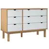 Image de Vidaxl commode otta marron et blanc 111x43x73,5 cm bois de pin massif