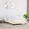 Image de Cadre De Lit Sans Matelas Crème 90x190 Cm Tissu Vidaxl